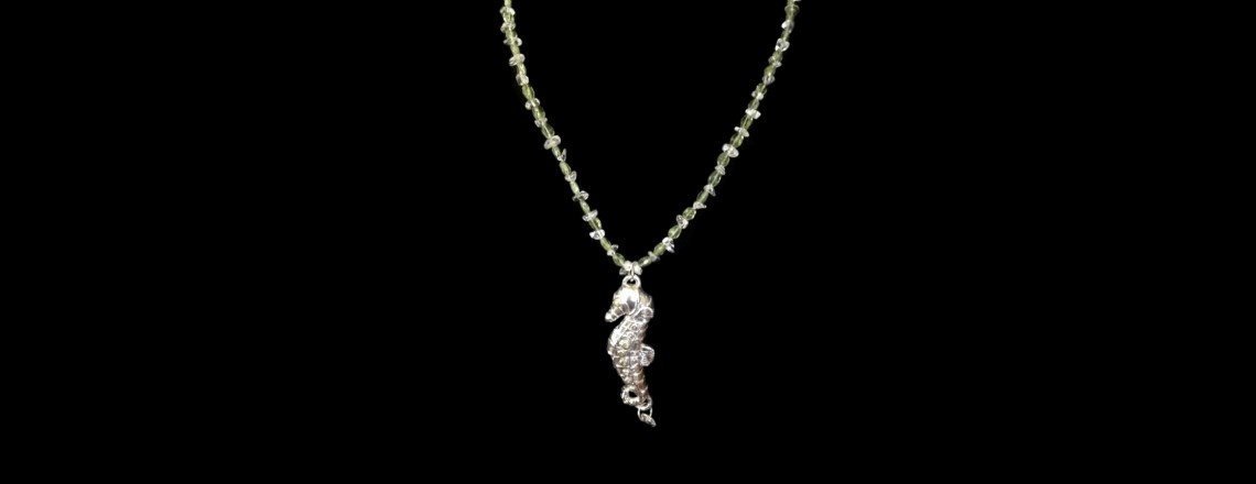 Art Clay Silver (.999) seahorse pendant w/ beads
